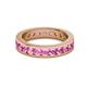 3 - Celina 3.00 mm Round Pink Sapphire Eternity Band 