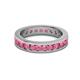 3 - Celina 3.00 mm Round Rhodolite Garnet Eternity Band 