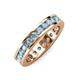 4 - Celina 3.00 mm Round Aquamarine Eternity Band 