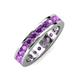 4 - Celina 3.00 mm Round Amethyst Eternity Band 
