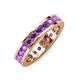 4 - Celina 3.00 mm Round Amethyst Eternity Band 