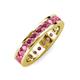 4 - Celina 3.00 mm Round Rhodolite Garnet Eternity Band 