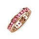 4 - Celina 3.00 mm Round Pink Tourmaline Eternity Band 
