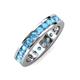 4 - Celina 3.00 mm Round Blue Topaz Eternity Band 