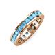 4 - Celina 3.00 mm Round Blue Topaz Eternity Band 