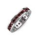 4 - Celina 3.00 mm Round Red Garnet Eternity Band 