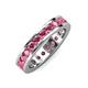 4 - Celina 3.00 mm Round Rhodolite Garnet Eternity Band 