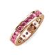 4 - Celina 3.00 mm Round Rhodolite Garnet Eternity Band 