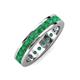 4 - Celina 3.00 mm Round Emerald Eternity Band 