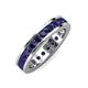 4 - Celina 3.00 mm Round Blue Sapphire Eternity Band 