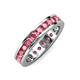 4 - Celina 3.00 mm Round Pink Tourmaline Eternity Band 
