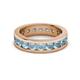 3 - Celina 3.40 mm Round Aquamarine Eternity Band 