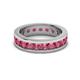 3 - Celina 3.40 mm Round Rhodolite Garnet Eternity Band 