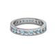 2 - Celina 2.70 mm Round Aquamarine and Diamond Eternity Band 