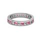 2 - Celina 2.70 mm Round Pink Tourmaline and Diamond Eternity Band 