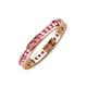 4 - Celina 2.00 mm Round Pink Tourmaline Eternity Band 
