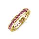 4 - Celina 2.40 mm Round Rhodolite Garnet Eternity Band 