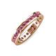 4 - Celina 2.40 mm Round Rhodolite Garnet Eternity Band 