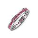 4 - Celina 2.40 mm Round Rhodolite Garnet Eternity Band 