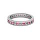 2 - Celina 2.40 mm Round Pink Tourmaline and Diamond Eternity Band 