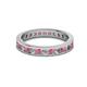 2 - Celina 2.40 mm Round Rhodolite Garnet and Diamond Eternity Band 
