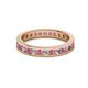 2 - Celina 2.40 mm Round Rhodolite Garnet and Diamond Eternity Band 