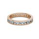 2 - Celina 2.40 mm Round Aquamarine and Diamond Eternity Band 