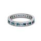 2 - Celina 2.40 mm Round Blue and White Diamond Eternity Band 