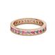 2 - Celina 2.40 mm Round Pink Tourmaline and Diamond Eternity Band 