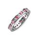 3 - Celina 2.40 mm Round Pink Tourmaline and Diamond Eternity Band 
