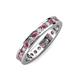 3 - Celina 2.40 mm Round Rhodolite Garnet and Diamond Eternity Band 