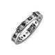 3 - Celina 2.40 mm Round Black and White Diamond Eternity Band 