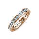 3 - Celina 2.40 mm Round Aquamarine and Diamond Eternity Band 