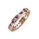 3 - Celina 2.40 mm Round Amethyst and Diamond Eternity Band 