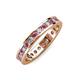 3 - Celina 2.40 mm Round Rhodolite Garnet and Diamond Eternity Band 
