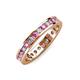 3 - Celina 2.40 mm Round Pink Sapphire and Diamond Eternity Band 