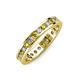 3 - Celina 2.40 mm Round Yellow and White Diamond Eternity Band 