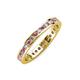 3 - Celina 2.00 mm Round Rhodolite Garnet and Diamond Eternity Band 