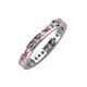 3 - Celina 2.00 mm Round Rhodolite Garnet and Diamond Eternity Band 