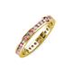 3 - Celina 2.00 mm Round Pink Tourmaline and Diamond Eternity Band 