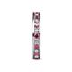 5 - Celina 2.40 mm Round Rhodolite Garnet and Diamond Eternity Band 