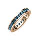 4 - Celina 2.70 mm Round Blue Diamond Eternity Band 