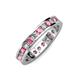 3 - Celina 2.70 mm Round Pink Tourmaline and Diamond Eternity Band 