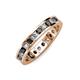 3 - Celina 2.70 mm Round Black and White Diamond Eternity Band 