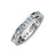 3 - Celina 2.70 mm Round Aquamarine and Diamond Eternity Band 
