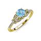4 - Katelle Desire Blue Topaz and Diamond Engagement Ring 