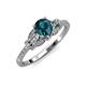 4 - Katelle Desire Blue and White Diamond Engagement Ring 