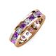 3 - Celina 3.40 mm Round Amethyst and Diamond Eternity Band 