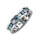 3 - Celina 3.40 mm Round London Blue Topaz and Diamond Eternity Band 