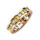 3 - Celina 3.40 mm Round Yellow Sapphire and Diamond Eternity Band 